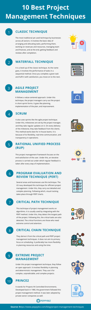 10 Best Project Management Techniques Infographic